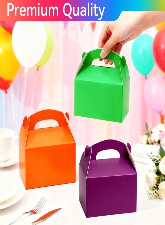 Bgtecho 24 Pack Gable Treat Boxes, 6.2 x 3.6 x 3.4 Inch Colorful Paper Gift Boxes, Colored Party Favor Box With Handle, Goodie Candy Box for Snacks Cookie Candy Birthday Wedding Party Supplies - Image 4